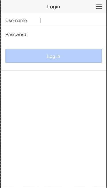 Login page